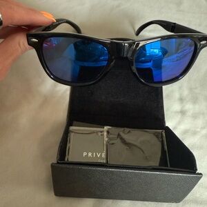 Brand New Prive Revaux Black and Blue Sunglasses